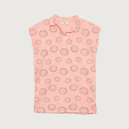 Weekend House Kids FLOWERS All Over Polo dress pink