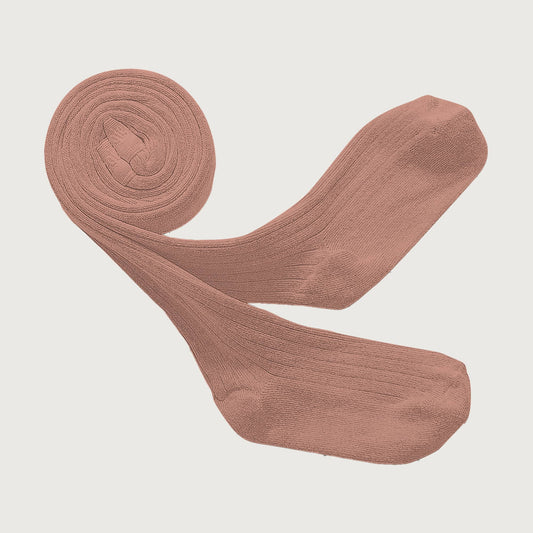 Collégien Louise ribbed tights BOIS DE ROSE