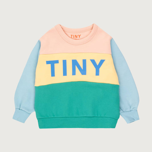 Tinycottons COLOR BLOCK sweatshirt wilde rose emerald