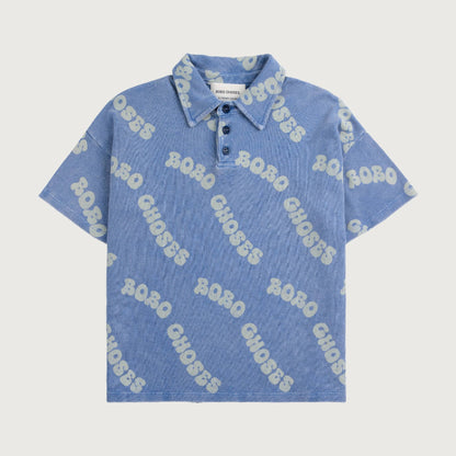 Bobo Choses WAVY BOBO all over waffle polo shirt