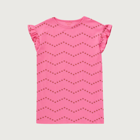 Tinycottons ZIG ZAG dress dark pink