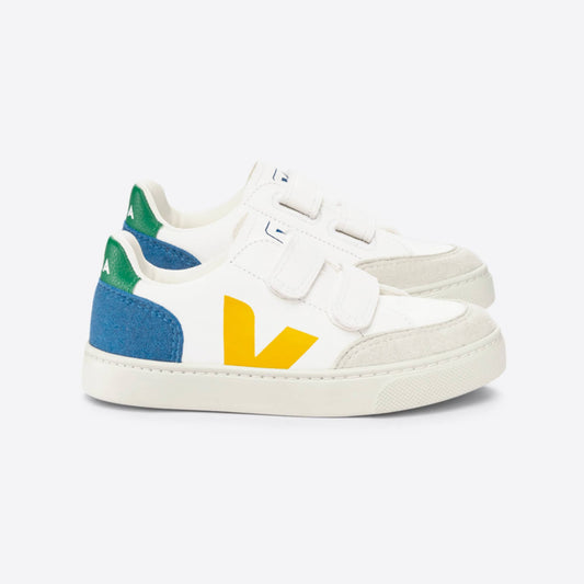 Veja V-12 CHROMEFREE LEATHER EXTRA WHITE MULTICO INDIGO